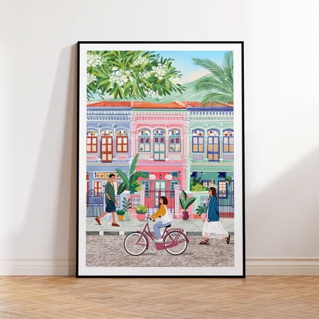 Singapore Peranakan Houses Travel Poster, Wall Art, Poster Only