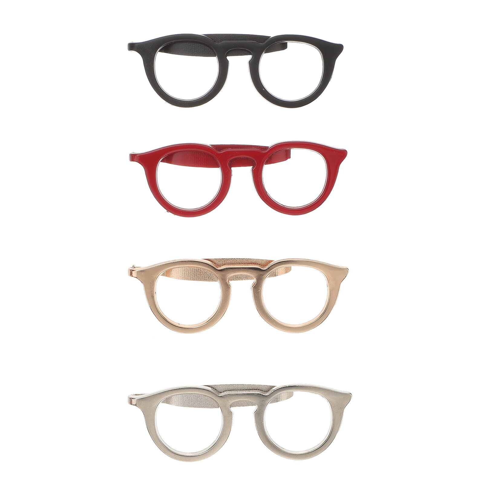 4pcs Glasses Tie Clips Men Necktie Clips Collar Clips for Men Tie Pinch