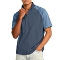 thumbnail image 2 of Men's Quarter Zip Solid Color Stand Collar Casual Short Sleeve Polo Shirt Lightweight Breathable Golf Shirt for Summer Daily Wear and Outdoor Activities, 2 of 5
