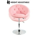 thumbnail image 2 of FURWOO Fashion PU Leather Round Tufted Back Tilt Swivel Accent Chair Height Adjustable Swivel with Diamond Backrest for Dining Chair Store Shop Beauty Salon Stool(Pink), 2 of 7