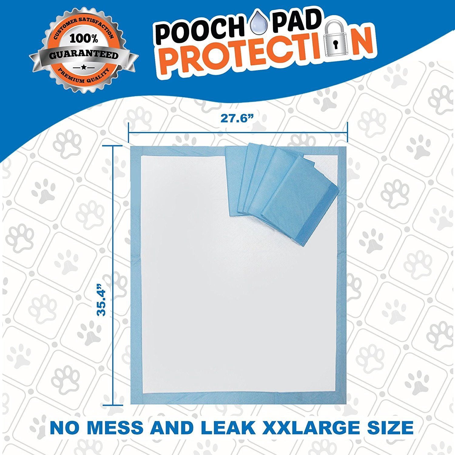 Pooch Pad Protection Training Dog Pads. Thick & Soft, XTRA Absorbent Puppy Pads.