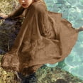 thumbnail image 6 of Long Sleeve Sun Protection Swimsuit Cardigan Belt Shine Mesh Sexy Bikini Cover Up for Beach, 6 of 7