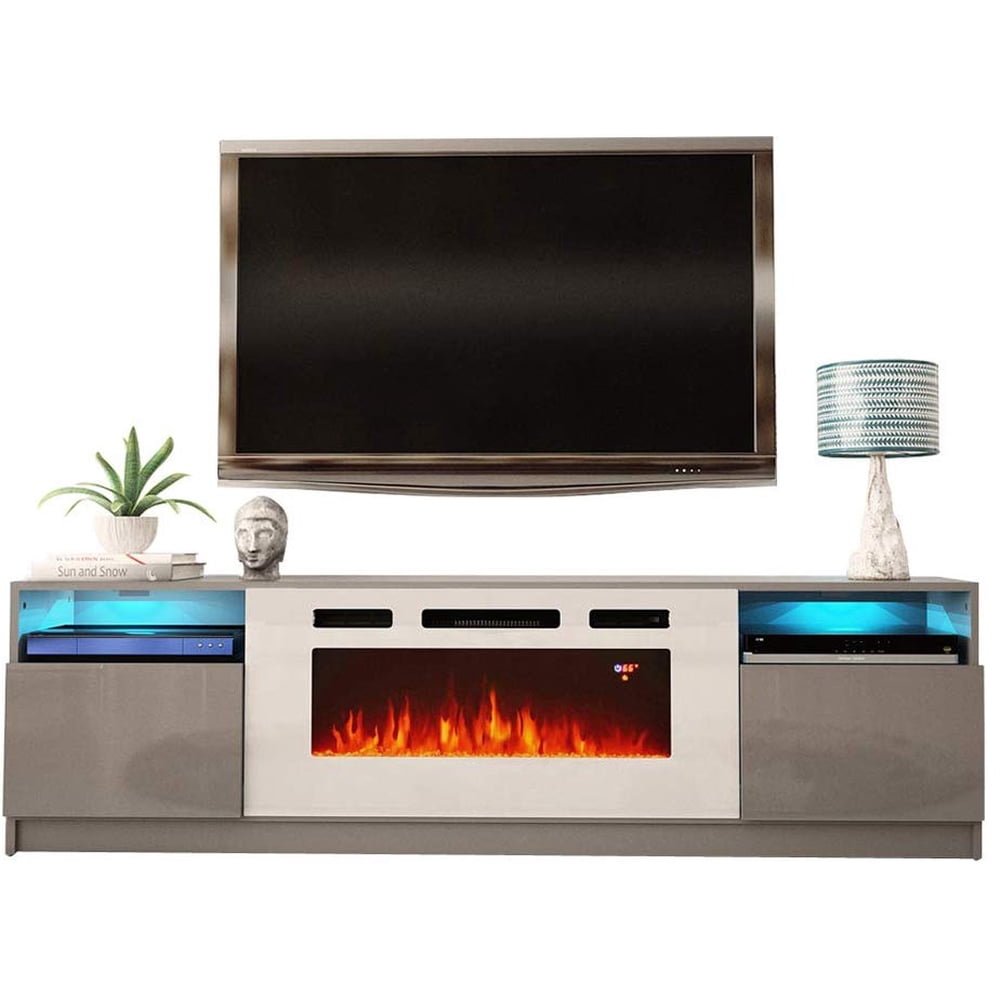 York WH02 Electric Fireplace Modern 79" TV Stand