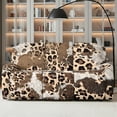 thumbnail image 2 of Xoenoiee Leopard Cow Print Recliner Sofa Covers Stretch 3 Seater Recliner Couch Covers for 3 Cushion Couch 8 Pieces Washable Reclining Sofa Slipcovers, 2 of 7