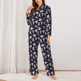 thumbnail image 2 of Balery Sharks In Sunglasses Conjunto de Pijama con Estampado para Mujer, Conjunto de Dos Piezas con Manga Larga, Ropa de Dormir Suave con Bolsillos, Pijamas Cómodos-Small, 2 of 7