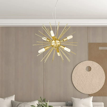 

Maxax 6 Lights LED Sputnik Chandelier Modern Hanging Light Gold