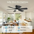 thumbnail image 3 of PHORUS 46'' Black Low Profile Flush Mount Ceiling Fan with Lights, Remote & App Control, Dual-Sided Modern/Rustic 6 Blades, Reversible, 3 CCT,Bedroom & Kitchen, 3 of 9