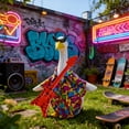 thumbnail image 4 of FastXmas Porch Goose Outfits Decorations, Rock Music Style Goose Clothing Set Include Guitar or keyboard and Sunglasses and Clothing ,Porch Goose Costume for Geese Statue Patio Yard Decor, 4 of 5