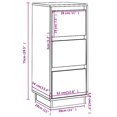 thumbnail image 4 of vidaXL Buffet Miel Brun 32x34x75 cm Pin Massif, 4 of 5