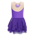 thumbnail image 4 of Doomiva Kids Girls Sparkly Figure Skating Dress Sleeveless Modern Ice Skating Dress for Dance Practice Training Purple 6, 4 of 6