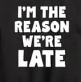thumbnail image 3 of Instant Message - I'm The Reason Were Late - Toddler & Youth Crewneck Fleece Sweatshirt, 3 of 6