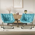 thumbnail image 3 of Saucer Chairs, Comfy Folding Cozy Faux Fur Reading Lounge Chair with Soft Thick Padded Seat & Metal Frame, Modern Foldable Cozy Accent Chair for Bedroom Living Room Small Space, 3 of 10