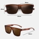 thumbnail image 2 of Vidrios cuadrados polarizados de madera de la moda casual de las gafas de sol, hechos de bambú, 2 of 5