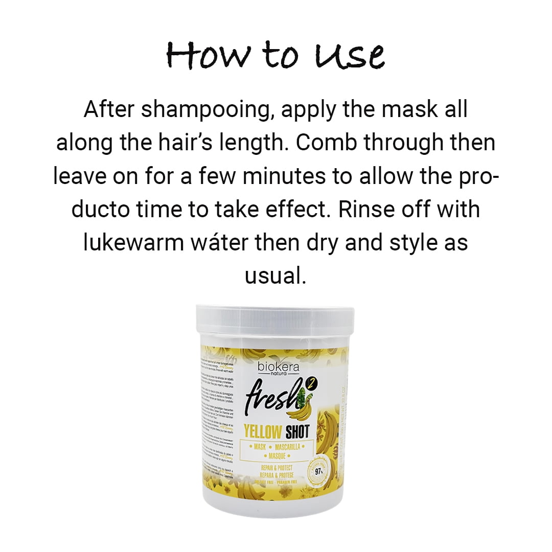 Express Beauty Hair Mask Salerm Biokera Natura Fresh Yellow Shot Mask for Repair and Protect - 32.8 oz