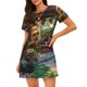 thumbnail image 1 of Fotbe Charming Garden Patio Bata de Dormir para Mujer con Estampado, Camisón de Algodón de Manga Corta, Ropa de Dormir Casual, 1 of 6