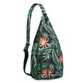 thumbnail image 1 of Hawaiian Print Sling Backpack - Colorful Monstera & Palm Leaf Design Crossbody Bag, Fashionable Multi-Functional Pack, 1 of 4