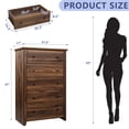 thumbnail image 6 of TrumanPick Dresser for Bedroom 5 Drawer Dresser 47"H Tall Chest of Drawers Wooden Dressers for Closet Living Room 31.2"D x 17"W, Walnut Color, 6 of 12