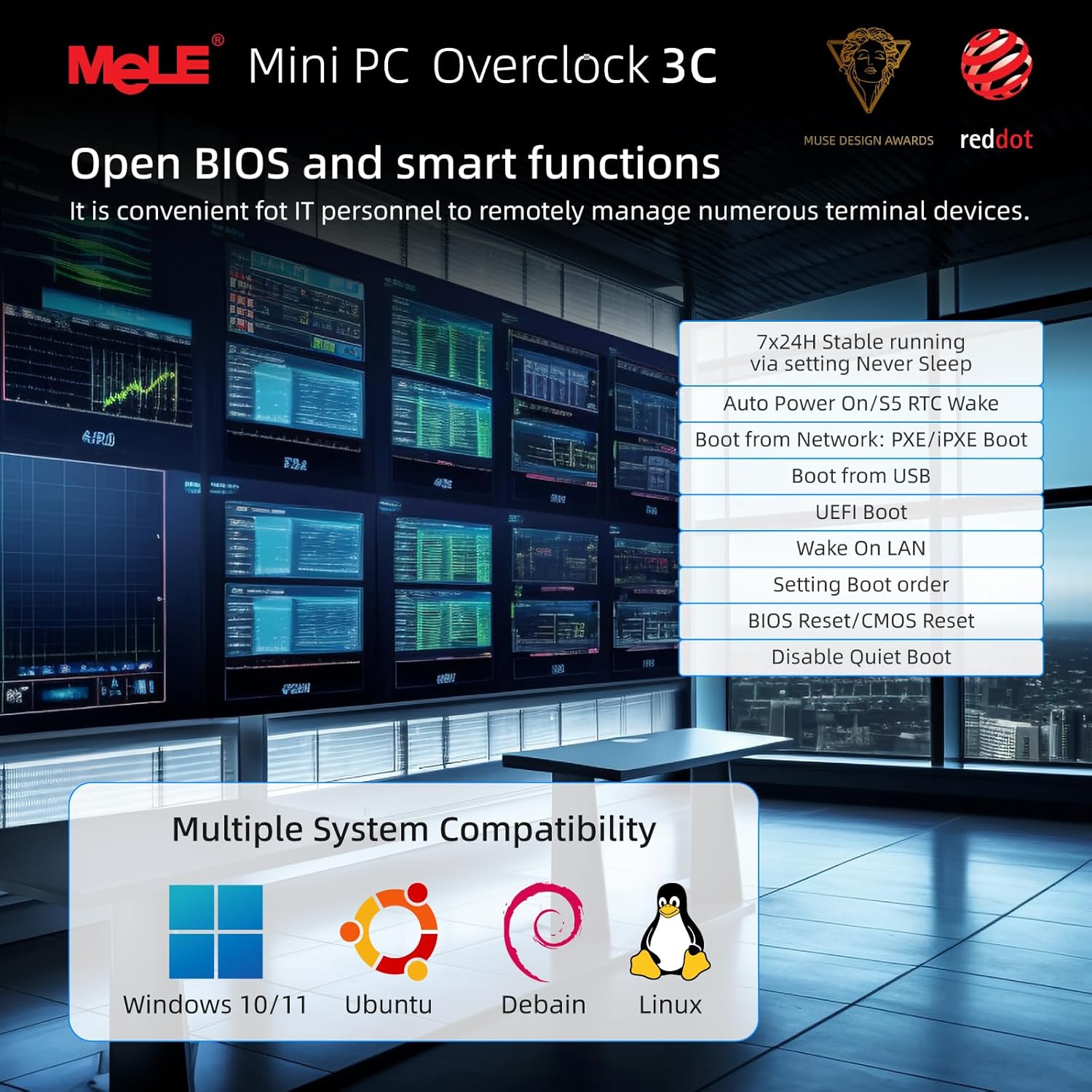 MeLE Slim Mini PC Overclock3C, N5095 16GB 512GB 4K UHD Mini Desktop Computer (New)