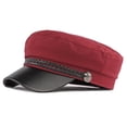 thumbnail image 3 of Women Fiddler Cap Newsboy Cap for Women Visor Beret Bakerboy Fisherman Style Fiddler Cabbie Sailor Hat Ladies Fashion Caps Solid Color Summer Hats Watermelon Red A, 3 of 4