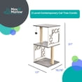 thumbnail image 4 of Max & Marlow 4070101 Unisex 3 Level Contemporary Cat Tree Condo with 2 Sisal-Covered Scratching Posts & Integrated Hanging Cat Toys, Gray - Medium, 4 of 4
