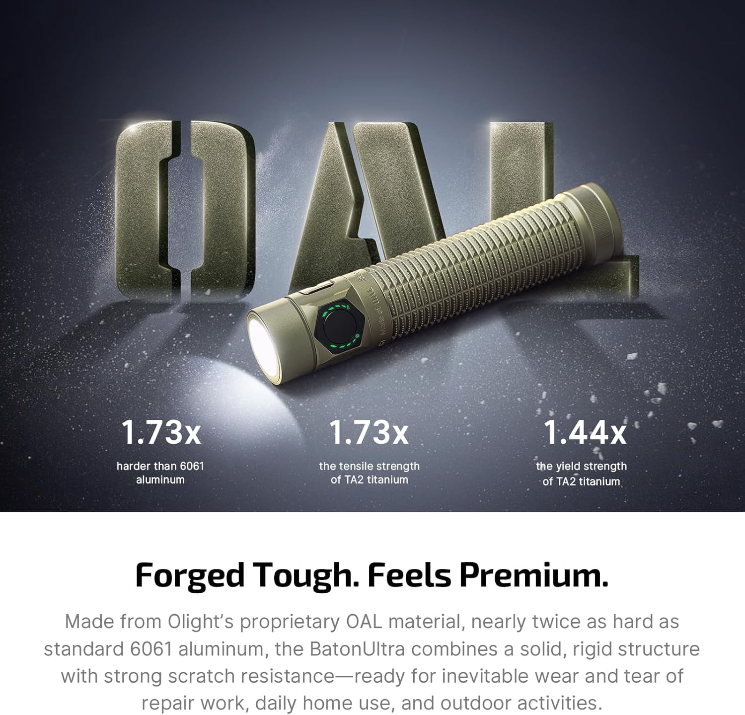 OLIGHT BatonUltra EDC Flashlight Rechargeable, 1800 Lumens Small Pocket Light with Dual Charging, Bright  Flashlights with Magnetic Tail Switch for Household, Working, Camping, Outdoor(Olive Green)