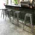 thumbnail image 5 of Flash Furniture Kai Commercial Grade 4 Pack 30" High Backless Distressed Silver Gray Metal Indoor-Outdoor Barstool, 5 of 14