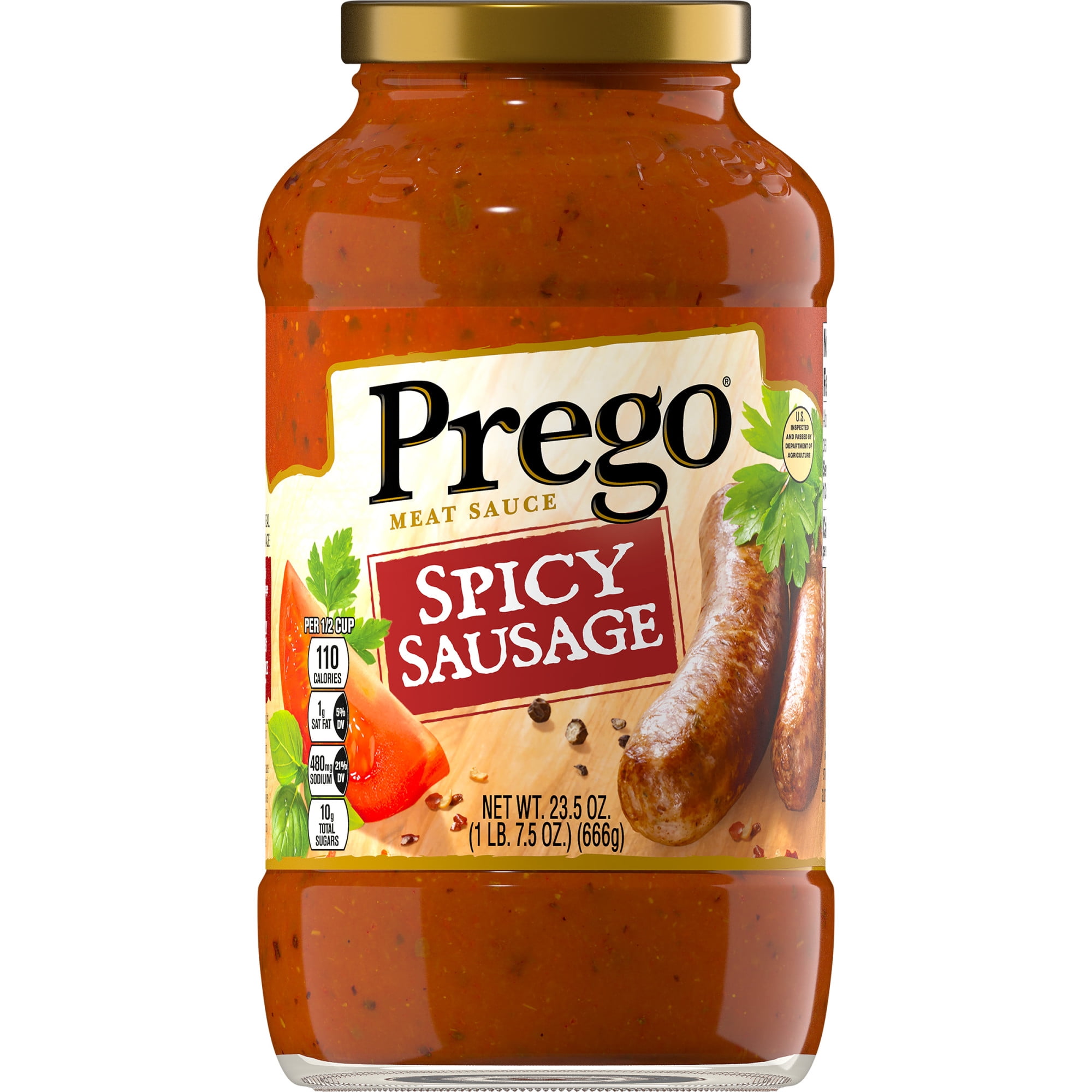 Prego Pasta Sauce Tomato Sauce With Spicy Sausage 23 5 Ounce Jar Walmart Com