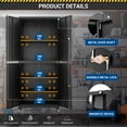 thumbnail image 4 of Fesbos 73" H Tall Storage Cabinets with Wheels, Black Rolling Heavy Duty Tool Cabinet with Adjustable Shelves&Lockable Doors, Garage Cabinets for Home,Kitchen, School, Office, 4 of 9