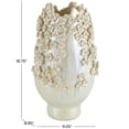 thumbnail image 3 of DecMode 17" Floral 3D Cream Ceramic Vase with Iridescent Glaze, 3 of 10