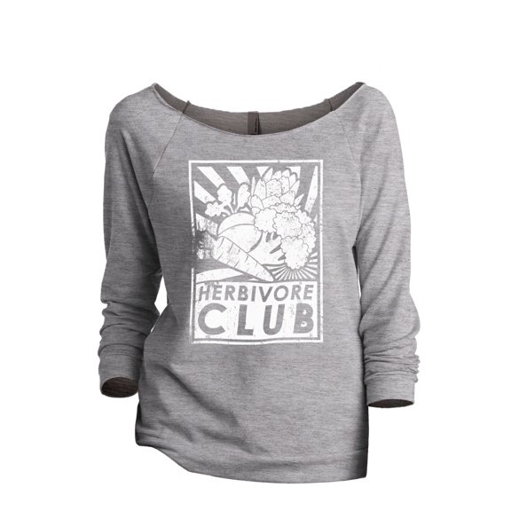 Herbivore Club Women's Fashion Slouchy 3/4 Sleeves Raglan Lightweight Sweatshirt Sport Grey Medium