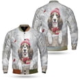 thumbnail image 3 of Playful Afghan Hound Welcomes Winter Snowy Day with Cardinal Bird All Over Print 3D Baseball Jacket Dog Lover Bomber Jacket Softball - 12017, 3 of 6
