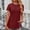 Wine, variant on YHAJDS Women's Short Sleeve Tops Round Neck Split Hem Solid Color Loose Casual Tee