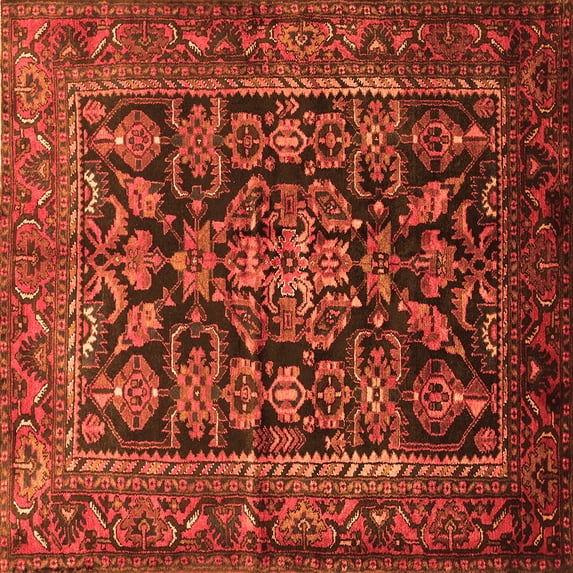 Ahgly Company Indoor Square Persian Orange Traditional Area Rugs, 8' Square