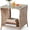 Yellow Gradient, variant on Wicker Rattan Side Table, Outdoor Square Rattan Coffee End Table with Tempered Glass Top and Storage for Patio Porch Lawn (Gray)