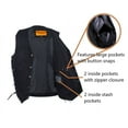 thumbnail image 4 of Dream Apparel Men’s Black Denim Motorcycle Vest with 9 Pockets & Side Laces, 4 of 5