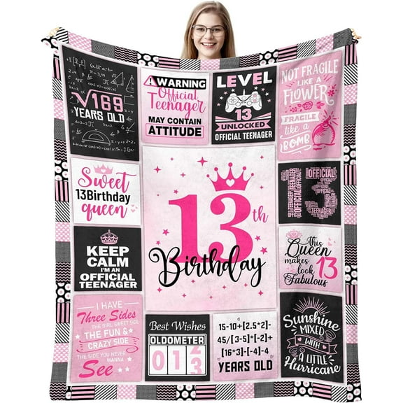 LHSHID 13 Year Old Girl Birthday Gifts13th Birthday Gifts for Girls13 Year Old Girl Birthday Gift Ideas13 Yr Old Girl Birthday GiftsThrow Blanket 30"x40"