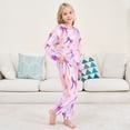 thumbnail image 6 of Fluffy Pajamas Set Fuzzy Winter Warm Pj Sets Pullover Tops and Long Pants Watercolor Purple Bows X-Small, 6 of 8