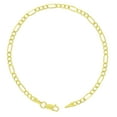 thumbnail image 2 of Nuragold 14k Real Yellow Gold Figaro Link 3.5mm Chain Bracelet (7"-9") Italian Jewelry for Men & Women, 2 of 25