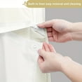 thumbnail image 3 of YOPTOP 1PC Ivory Waffle Double Tier Hookless Shower Curtain With Clear Top Window  Removable Liner With Snaps  72x 75 Inches, 3 of 6