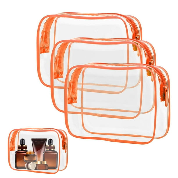 Tripumer 3Pack Transparent Waterproof Toiletry Bag Medium Portable