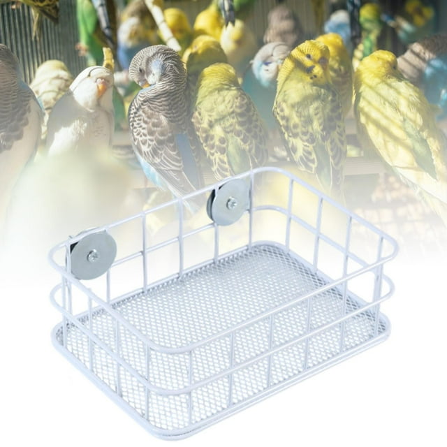 BELOVING Parrot Perch Platform Iron Bird Toy Grid Perch for Budgie Parakeets Cockatoo White