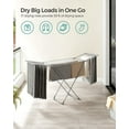 thumbnail image 3 of Clothes Drying Rack, Metal Laundry Drying Rack, Foldable, Space-Saving, Free-Standing Airer with Gullwings Bed Linen Clothing, Gray, 3 of 6