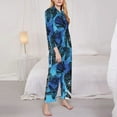 thumbnail image 4 of Kll Turtle Print Women'S Long Sleeve Pajamas With Pants Sleepwear Loungewear 2 Set-X-Large, 4 of 9