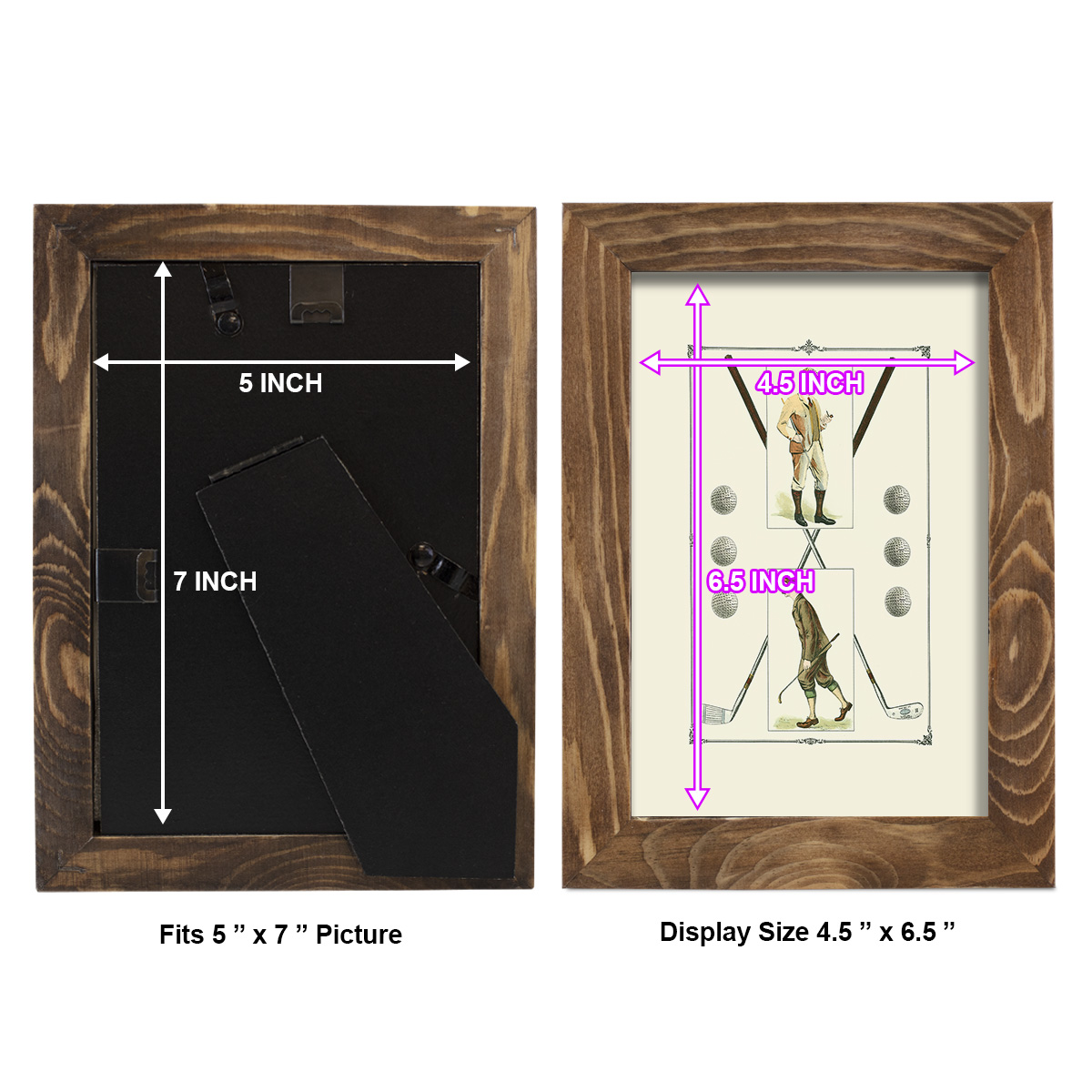 Golfers: H. Hutchinson & John Ball -Framed Print w/glass-Walnut