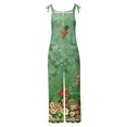 thumbnail image 5 of QATAINLAV One Piece Jumpsuits for Women Wide Leg One Piece Pants Summer Linen Sleeveless Adjustable Strap Overalls Floral Print Romper with Pockets Back to College Sales Green XXL, 5 of 6