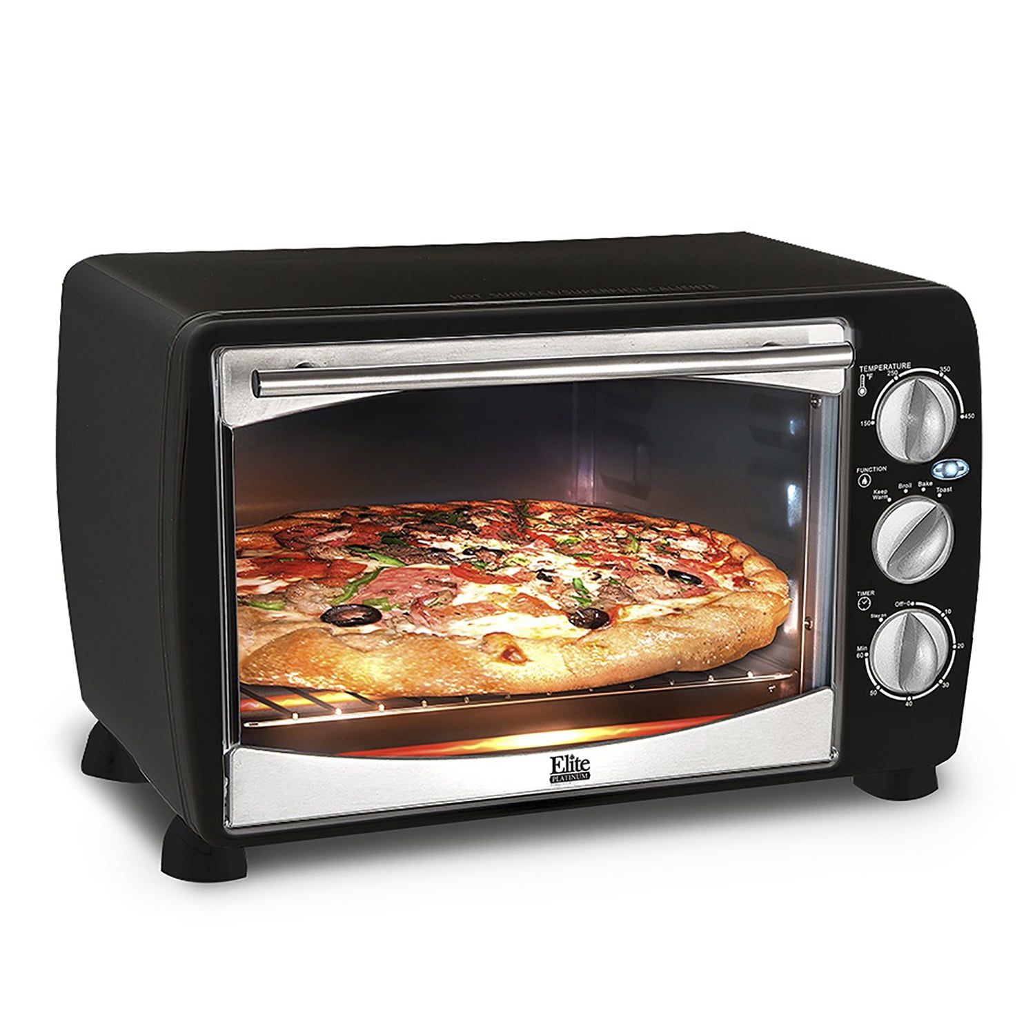 Elite ETO180B 6Slice Toaster Oven, Black