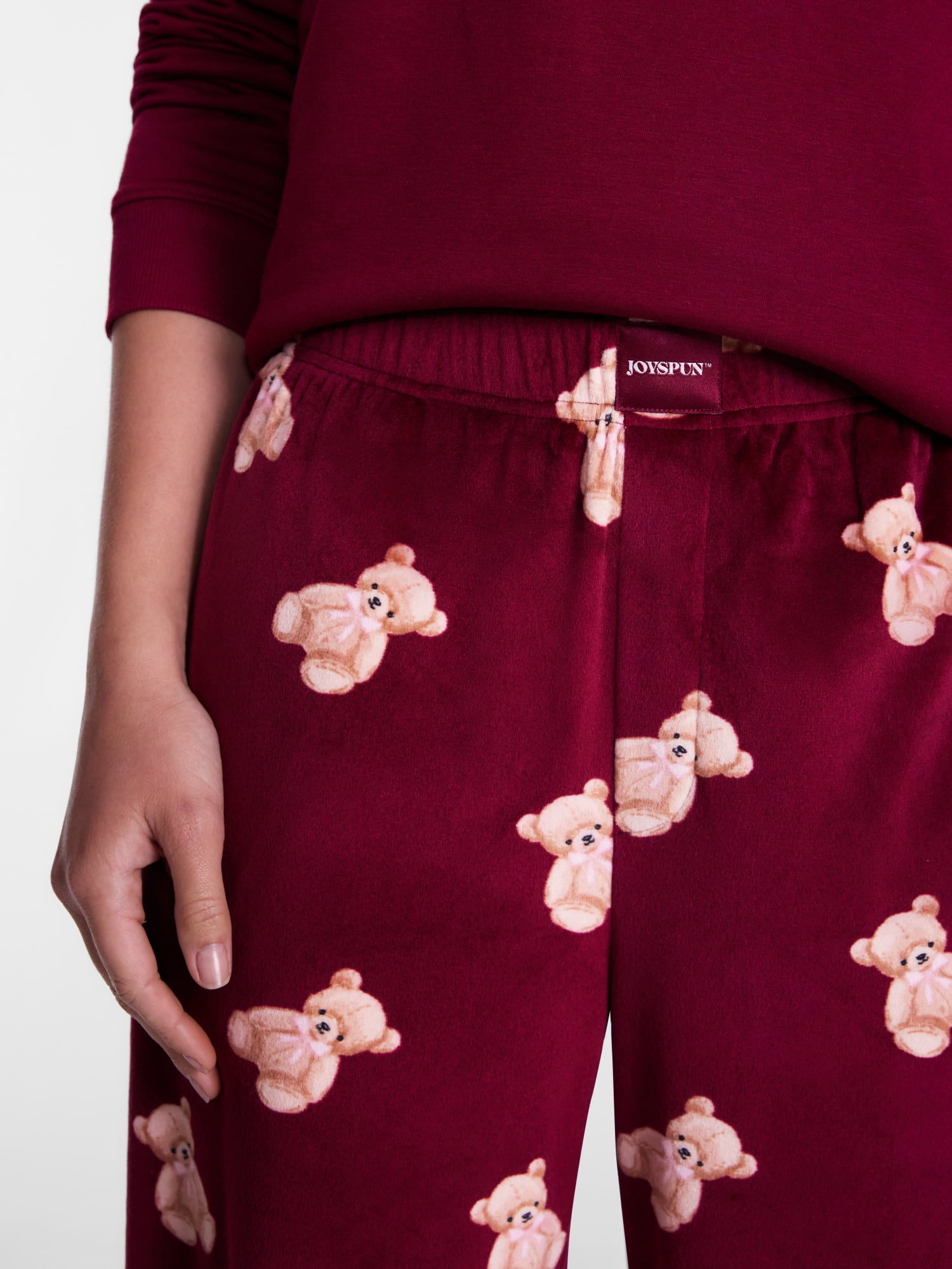 Joyspun Women's Velour Sleep Pants, Sizes XS-3X