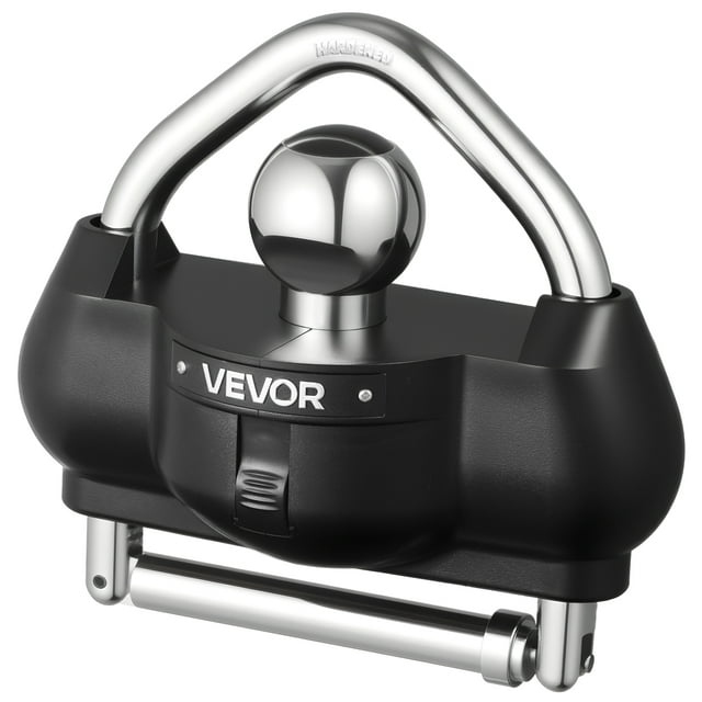 VEVOR Verrou d'Attelage de Remorque, Convient aux Attelages de 1-7/8 Po, 2 Po, 2-5/16 Po, Verrou à Bille de Remorque Antivol Robuste avec 3 Clés, Résistant aux Escamotages, Conception à Hauteur Réglable pour VR, Bateaux, Remorques, Noir