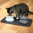 thumbnail image 5 of Kitty City Elevated Whisker-Friendly Cat Bowls, Dishwasher Safe Plastic with Non-Skid Placemat, 3-Pack, 5 of 8