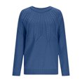 thumbnail image 4 of YueHuiYing Womens Sweaters Casual Long Sleeve Crewneck Knit Lightweight Oversized Crochet Sweater Pullover Tops, 4 of 6